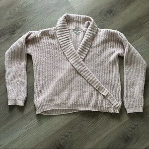 Kimchi blue cowl neck wrap sweater pink